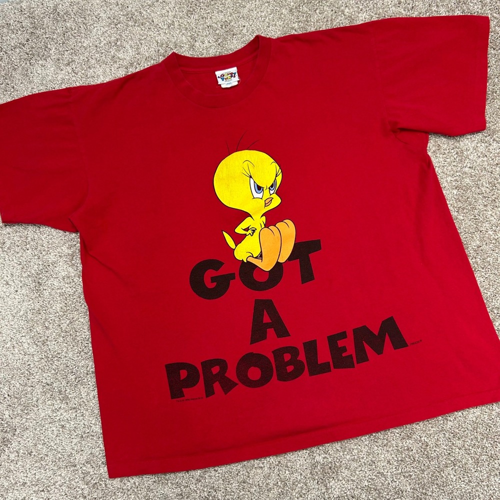 Vintage Tweety Got A Problem Looney Tunes Tshirt Size XXL USA Made Single Stitch